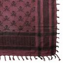 Kufiya - Skulls with sabre burgundy - black - Shemagh - Arafat scarf
