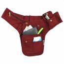 Premium borsa cintura - Buddy - rosso bordeaux - colori ottone - marsupio
