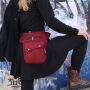 Premium borsa cintura - Buddy - rosso bordeaux - colori ottone - marsupio