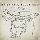 Premium Gürteltasche - Buddy - grau - silberfarben - Bauchtasche - Hüfttasche