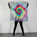 Cotton Scarf - Rainbow Spiral - tie dye - squared kerchief