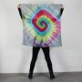 Cotton Scarf - Rainbow Spiral - tie dye - squared kerchief
