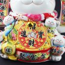 Lucky cat - Porcelain 25 cm white - High quality Maneki Neko - Waving cat 02