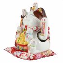 Agitando gato chino - Porcelana 30 cm blanco - Maneki...