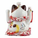 Agitando gato chino - Porcelana 30 cm blanco - Maneki Neko de alta calidad 05
