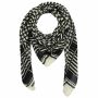 Pañuelo de algodón - Motivo de Kufiya - Keffiyeh 2 negro - blanco - Pañuelo cuadrado para el cuello