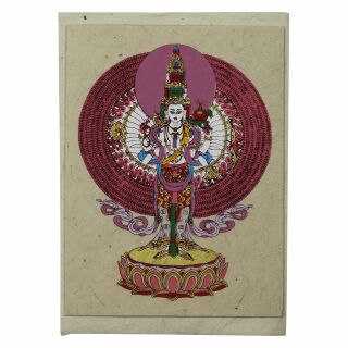 Tarjeta de felicitación - Tarjeta postal - Tarjeta - hecha a mano - papel reciclado natural - Avalokiteswara