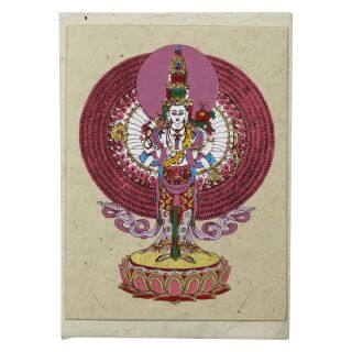 Greeting card - postcard - card - handmade - natural recycled Paper - Avalokiteswara