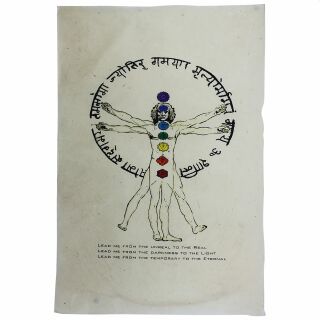 Poster - Religious Motif Posters - handprinted - lokta-paper - Chakras