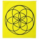 Gebetsfahne - Flagge - Heilige Geometrie - Blume des Lebens - Chakrafarben - Stoff - ca. 24 x 21 cm