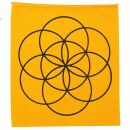 Bandera de oración - Bandera - Geometría Sagrada - Flor de la Vida - Colores de los Chakras - Tela - aprox. 24 x 21 cm