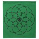 Gebetsfahne - Flagge - Heilige Geometrie - Blume des Lebens - Chakrafarben - Stoff - ca. 24 x 21 cm