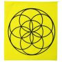 Prayer flag - flag - Sacred Geometry - Flower of Life - Chakra Colours - Fabric - approx. 24 x 21 cm