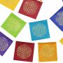 Bandiera di preghiera - Bandiera - Fiore della vita - multicolore - colori chakra - carta - circa 10,5 x 10,5 cm
