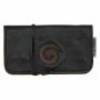 Smooth leather tobacco pouch with ribbon - black - tobacco pouch - twist pouch - curls 01