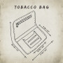 Bolsa de tabaco de cuero liso con correa - negra - bolsa de tabaco - estuche para tabaco - rizos 01