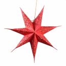 Paper star - Christmas star - 5-pointed star - red patterned 03 - 40 cm