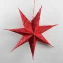 Paper star - Christmas star - 5-pointed star - red patterned 03 - 40 cm