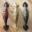 Door handle - Mask - Aztec mask - handle - brass