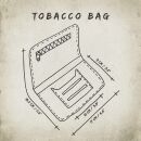 Borsa porta tabacco in pelle scamosciata con nastro - nero - borsa porta tabacco - sacchetto di tabacco