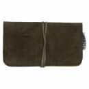 Suede tobacco pouch with ribbon - brown - tobacco pouch -...