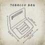 Borsa porta tabacco in pelle scamosciata con nastro - marrone - borsa porta tabacco - sacchetto di tabacco