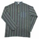 Camicia in cotone - Camicia - modello 02 - strisce blu-verde