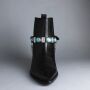 Leather boot chain - gemstones 02 - black