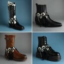 Stiefelkette aus Leder - Conchas klassisch mit Fransen - schwarz