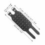 Leather bracelet with blunt killer rivets - black - Rivet strap
