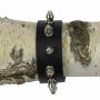 Leather bracelet with blunt killer rivets - black - Rivet strap