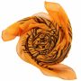 Sciarpa di cotone - zebra arancione - nero - foulard quadrato