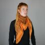 Cotton Scarf - Zebra orange - black - squared kerchief