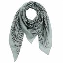 Sciarpa di cotone - zebra grigio - nero - foulard quadrato