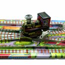 Giocattoli di latta - fairway con locomotiva - set di treni moderni - inclusa la locomotiva a vento