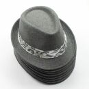 10x Trilby Hüte Hut Set 28 grau mit Hutband...