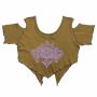Top with cut outs - Crop Top - Shirt - sleeveless - lotus flower - brown