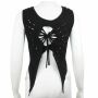 Top with cut outs - Crop Top - Shirt - sleeveless - Flower of life - black