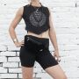Top con ritagli - Crop Top - Camicia - senza maniche - Fiore della vita - nero