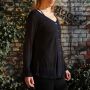 Ladies blouse - Shirt - Embroidery - 3/4 sleeve - Boho - black