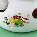 Agitando gato chino - Porcelana 21,5 cm blanco - Maneki Neko de alta calidad 02