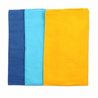 3er Set Baumwolltuch - Komplementär orange - quadratisches Tuch