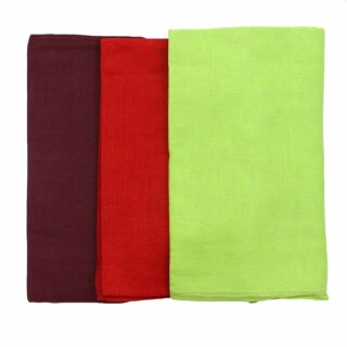 Set of 3 Cotton Scarf - complementary green - squared kerchief