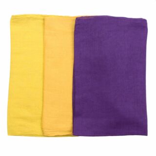 Set of 3 Cotton Scarf - complementary purple - squared kerchief