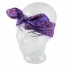 Pañuelo para la cabeza y el cuello - Leopardo lila - rojo - Pañoleta - Bandana