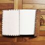 Leather notebook - light brown - sketchbook - diary - lotus flower - praying hand