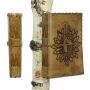 Notizbuch aus Leder - hellbraun - Skizzenbuch - Tagebuch - Lotusblume - betende Hand