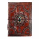 Leather notebook - reddish brown - sketchbook - diary -...