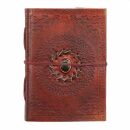 Leather notebook - reddish brown - sketchbook - diary -...