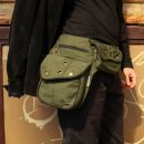 Premium Gürteltasche - Frank - grün-oliv - Bauchtasche - Hüfttasche mit mehreren Taschen